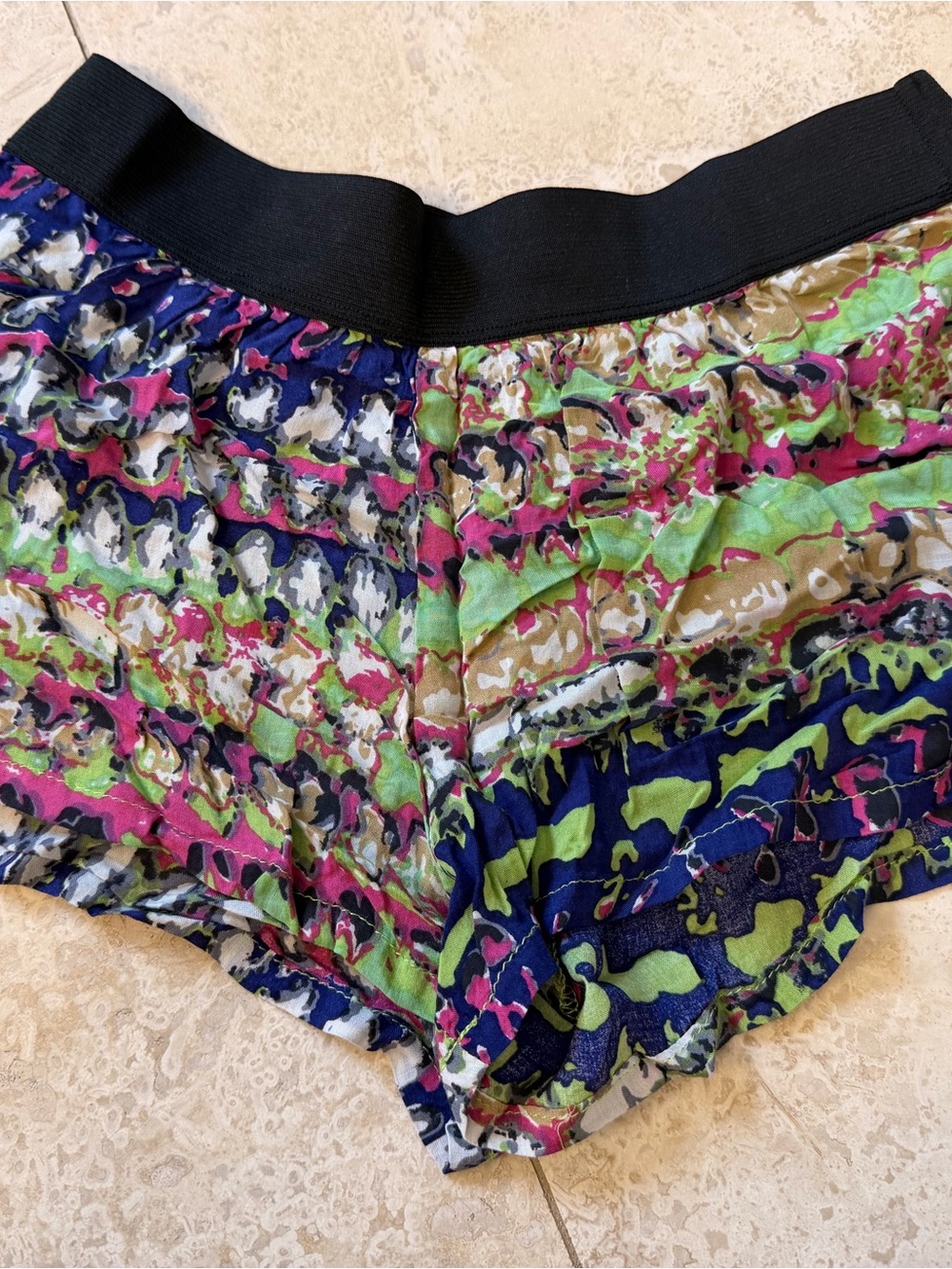 Women’s Printed Elastic-Waist Shorts - Neon Multi